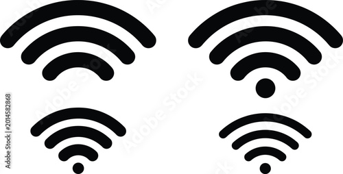 Tableau sur toile WiFi signal icons, wireless network symbols, connectivity signs, internet access