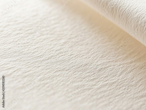 The texture of the premium matte paper is close-up, with a slight fibrous feel. It is a warm off-white color, with no shadows under natural side lighting and white space on the right side.