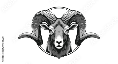 Quadro su tela Ram Head Emblem - Majestic Bighorn Sheep Symbol