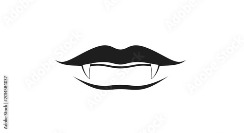 Foto Vampire Fangs Mouth Icon - Dark Halloween Symbol
