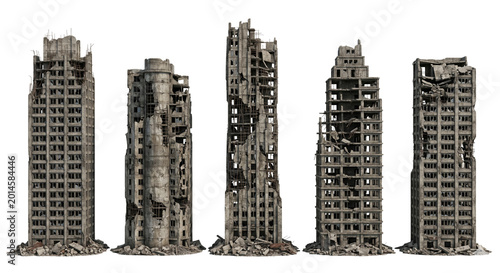 Ruined Skyscraper Buildings Collection