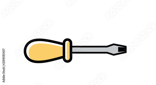 Canvastavla Flathead Screwdriver Icon, Simple Vector Illustration, Tool Symbol