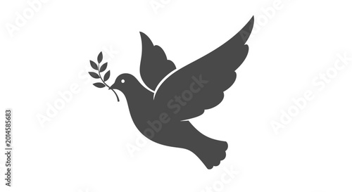 Photos Dove symbol carrying an olive branch represents a universal message of peace and reconciliation for global harmony