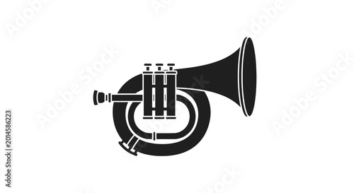 Картината върху платно Cornet musical instrument symbolizes the creative spirit and the harmonious rhythm of artistic expression in a professional performance