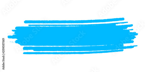 Bild auf Leinwand Vibrant blue brush stroke isolated on white background