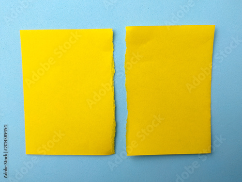 Yellow and Blue Torn Paper