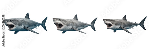 Photography Fierce Ocean Predator, Shark with Open Mouth, Marine Life Danger, Underwater Animal, Scary Shark Head