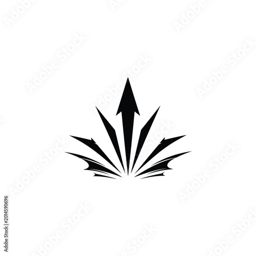 Konstfotografi A graphic illustration of multiple sharp arrows pointing upwards in a burst