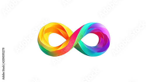 Rainbow infinity symbol with equality concept