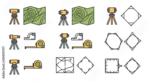 Photos Camera tripod with yellow device.