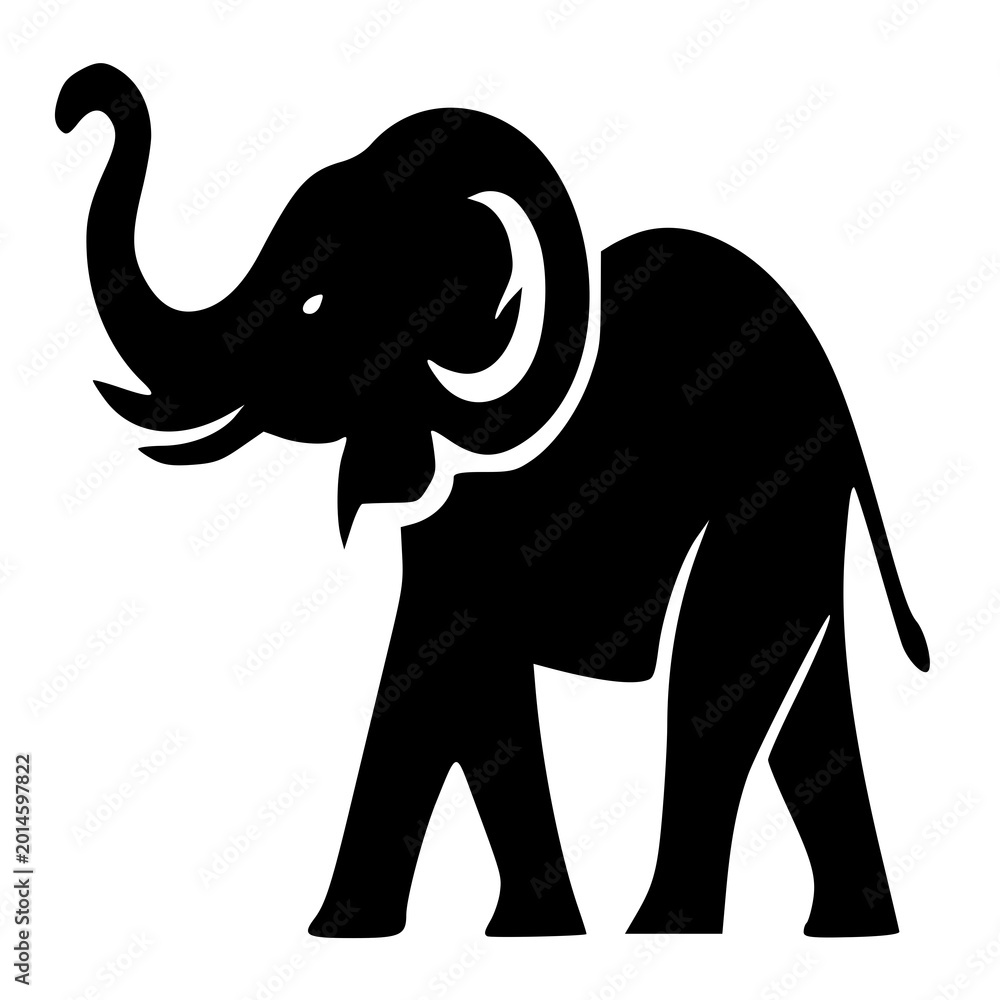 Obraz premium Vector illustration of a elephant , silhouette of a elephant 