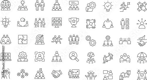 Tableau sur toile Teamwork icon set