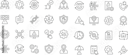 Fotografía Business continuity icon set. Editable line icons.