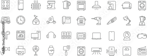 Quadro em tela Home appliance icon set