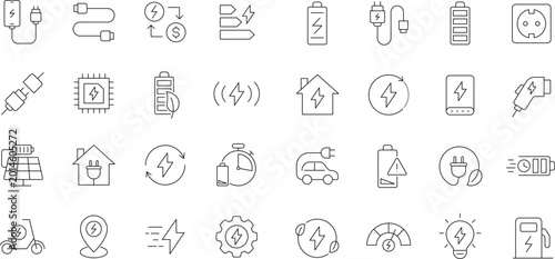 Quadro em tela Charging icon set