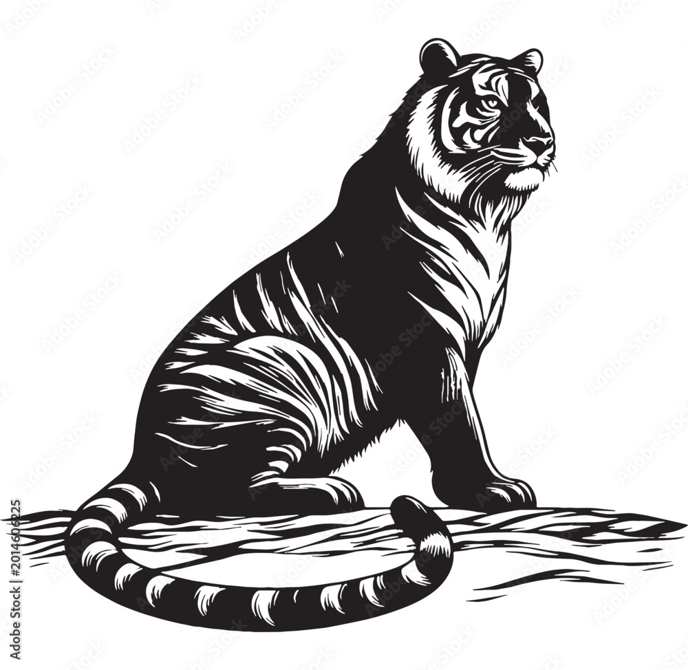 Fototapeta premium tiger majestic fierce wild animal jungle striped power full hunting roaring endangered carnivore nature safari orange black wild life strength forest beast fast animal fearless animal.