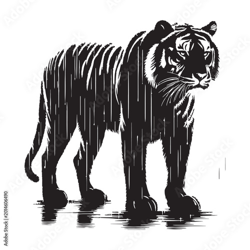 Canvas Print tiger majestic fierce wild animal jungle striped power full hunting roaring endangered carnivore nature safari orange black wild life strength forest beast fast animal fearless animal