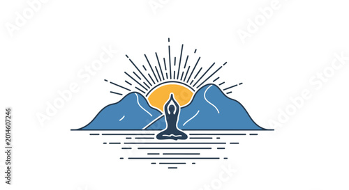 Tableau sur toile Woman in Yoga Pose Silhouette.