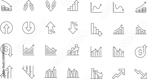 Tableau sur toile Increase and Decrease Icon set