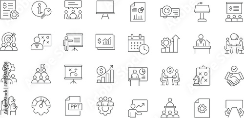 Fotografie Business presentation icon set