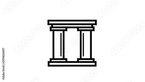Foto Minimalist architectural drawing of two thick columns supporting a wide architra