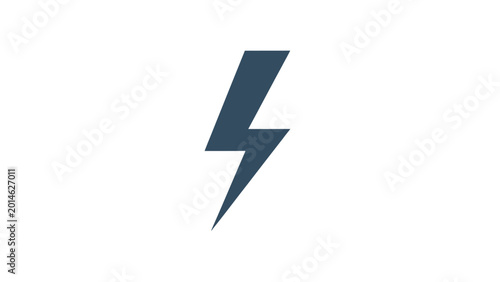 Foto Dark blue lightning bolt symbol on a white background