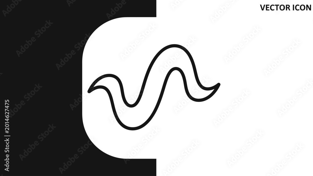 Fototapeta premium Black and white graphic with wavy line