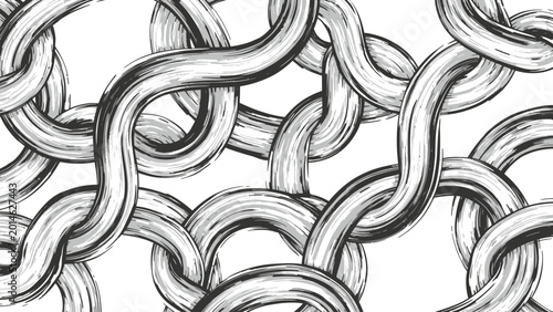Grayscale interwoven links forming a seamless pattern