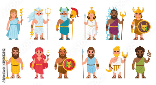 Konstfotografi Greek Gods Collection: Olympian Pantheon Characters, Mythology Icons