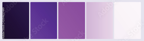 Foto Set of five luxe amethyst gradient cards in deep purple violet orchid lavender a