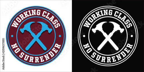 Canvastavla Working Class logo ultras football casual hooligan football fans sticker art vec
