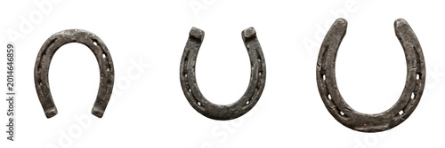 Принти на полотні Lucky Silver Horseshoe Isolated on Transparent Background, Metal Horse Shoe PNG, Symbol of Good Luck and Protection Graphic Element
