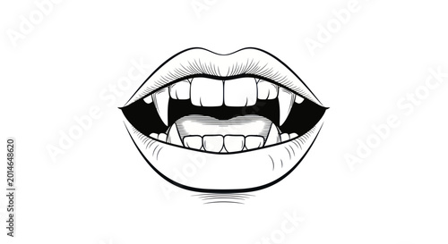 Photos Vampire Mouth with Sharp Fangs