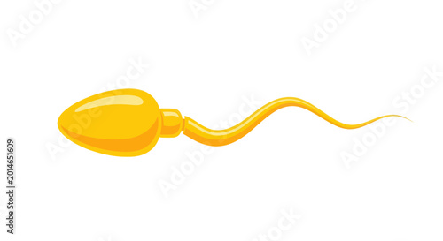 Photos Golden Sperm Cell Illustration - Fertilization Concept