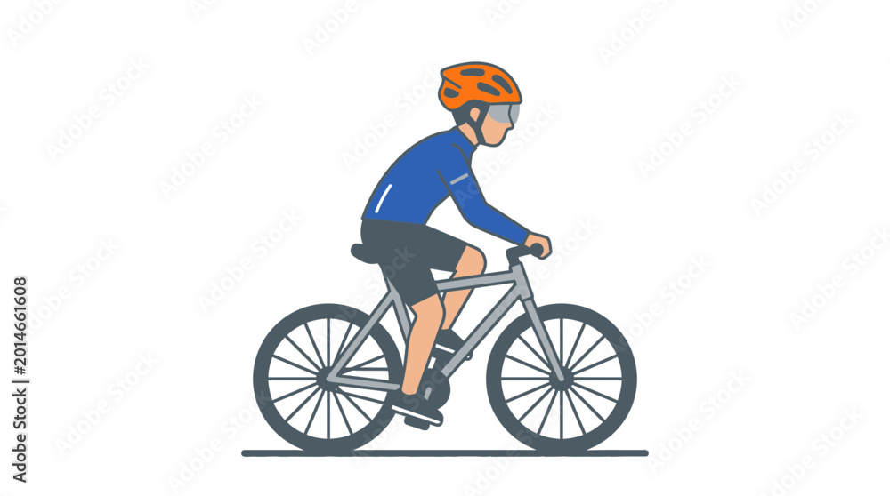 Naklejka premium Cyclist riding a bicycle