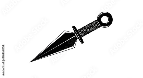 Photos Black Kunai Knife Silhouette, Japanese Ninja Weapon