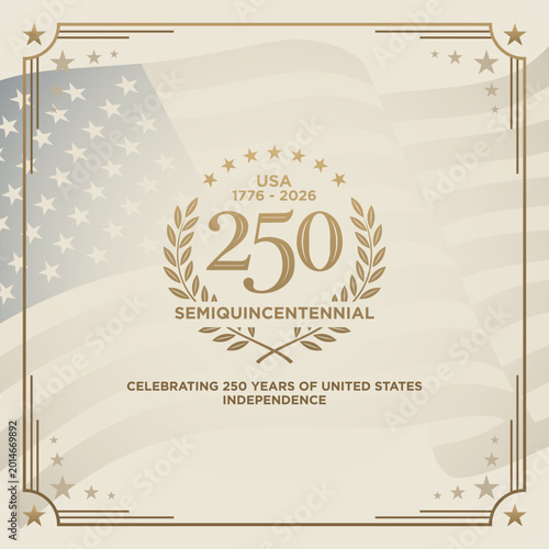 Konstfotografi High-quality vector greeting design of 250 SEMIQUINCENTENNIAL USA
