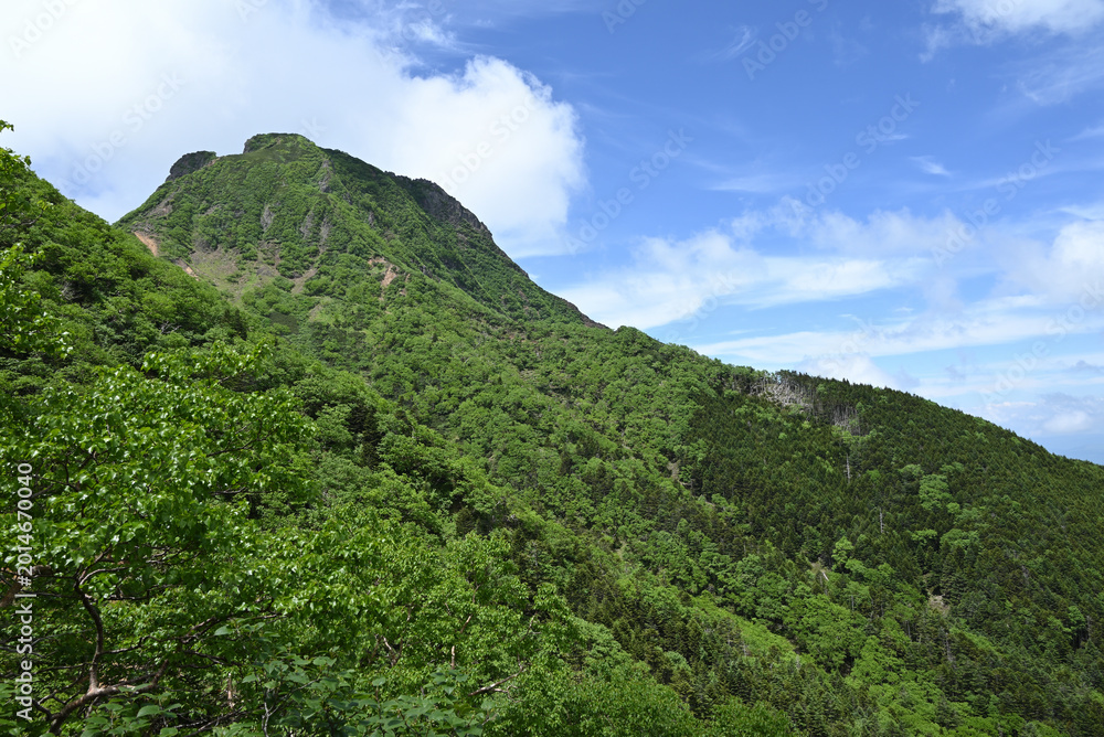Fototapeta premium Climbing Mt. Akadake, Yatsugatake, Nagano, Yamanashi, Japan