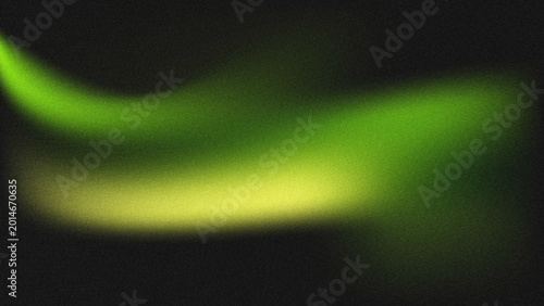 Fotografía Abstract grainy gradient background with glowing lime green and soft yellow neon light streak on a black textured backdrop