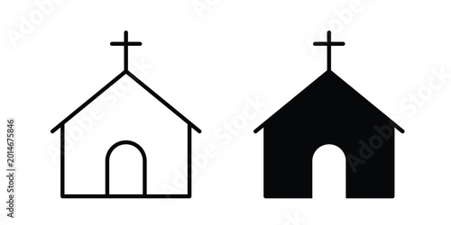 Photos Church icon elements. icon in trendy flat and stroke style