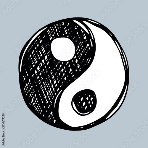 Photos Hand drawn yin yang symbol Zen and Tao Harmony and balance Black and white yin a