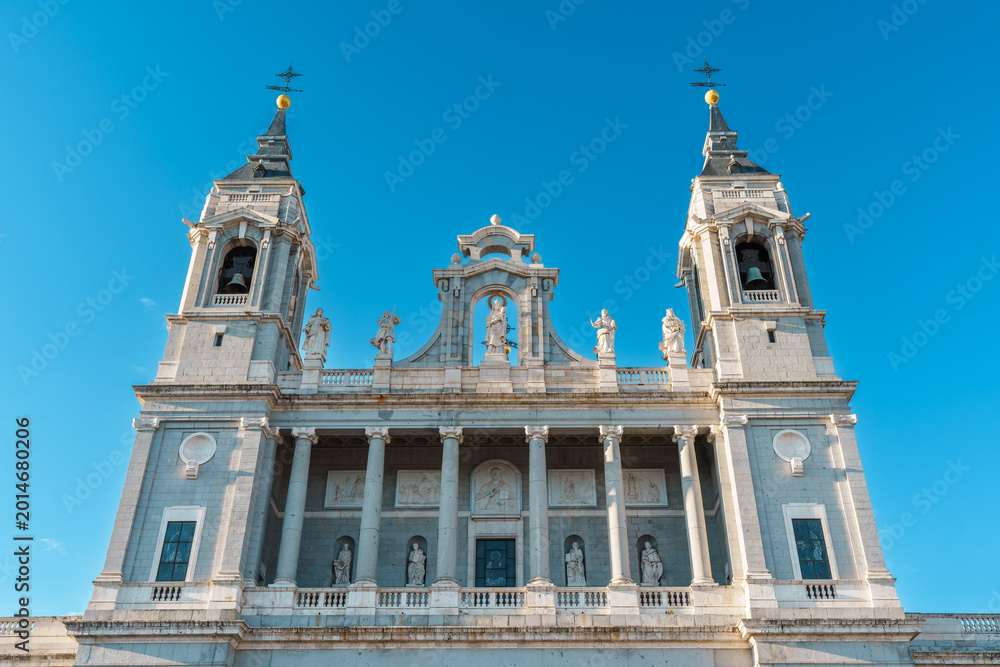 Obraz premium Almudena Cathedral Front Entrance in Madrid Spain