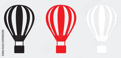 Foto A simple black and white vector silhouette of a trio of balloons, featuring clean lines, solid black filling, and thin strings