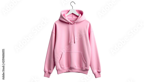 Pink hoodie on hanger, dark background, hooded sweatshirt, kangaroo pocket