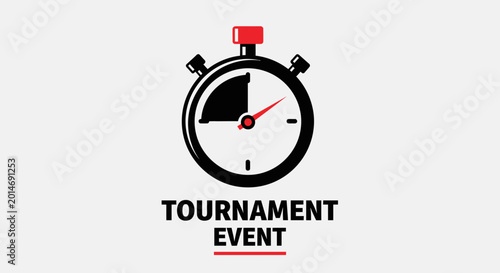 Tournament Event Icon: Modern Stopwatch Symbolizing Time, Competition, and Winning