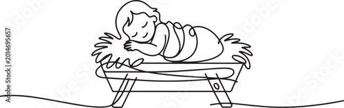 Bild auf Leinwand the Jesus Christ baby in a manger