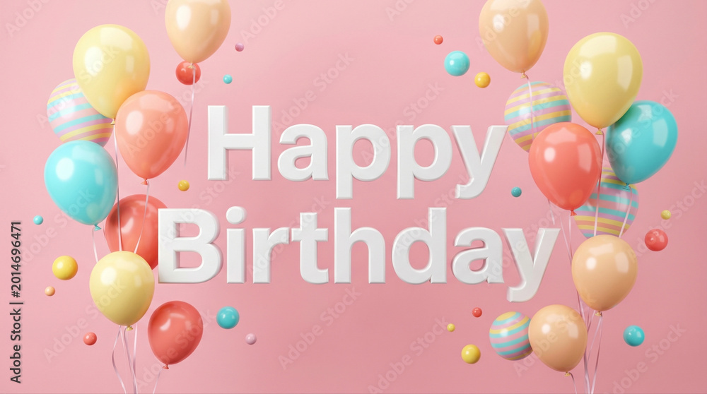 Fototapeta premium Happy birthday balloons