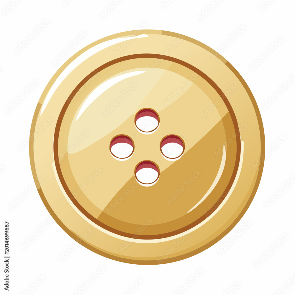 Fototapeta premium Golden Button with Four Holes