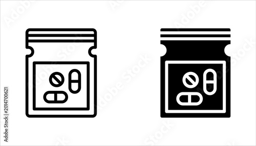 Photos drug abuse concept line icon set