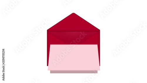 Gift Envelope Opening Animation with Ribbon ( Letter Reveal with Text Space ) | red